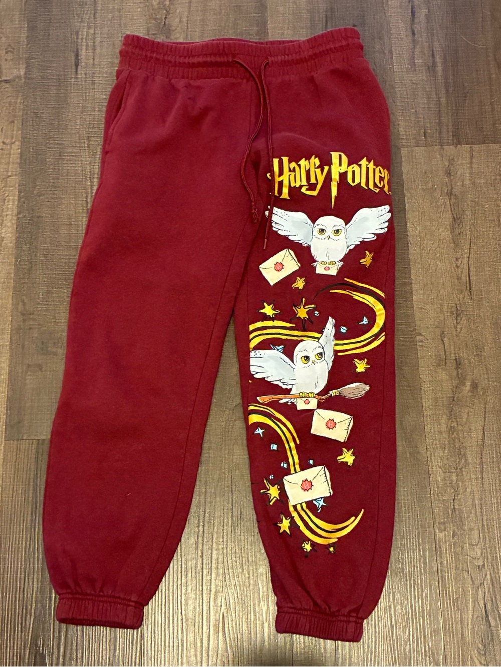Harry Potter Maroon Hedwig Jogger Sweatpants women’s size XS
